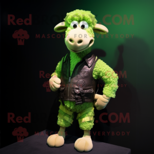 Lime Green Sheep mascotte...