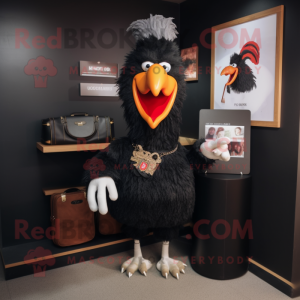 Black Rooster maskot kostym...