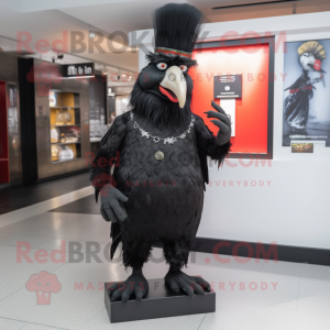 Black Rooster maskot kostym...