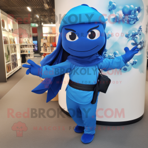 Blauwe Ninja mascotte...