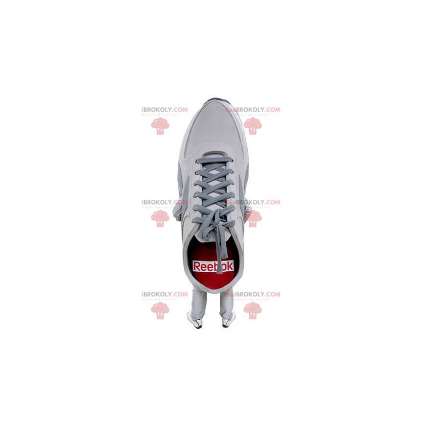 Mascot red and gray white shoe. Basketball mascot -