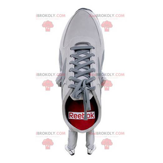 Mascot red and gray white shoe. Basketball mascot -
