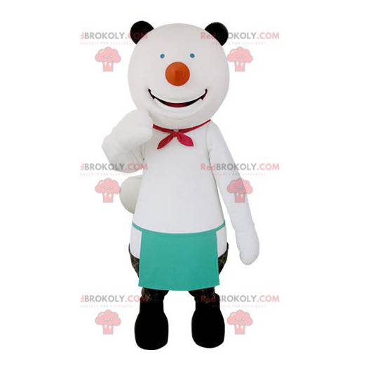 Sehr lächelndes Polar- und Schwarzbärenmaskottchen -