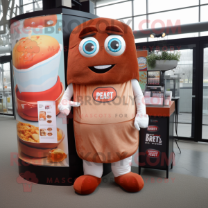 Rust Falafel mascot costume character dressed with a Dress Pants and Coin purses