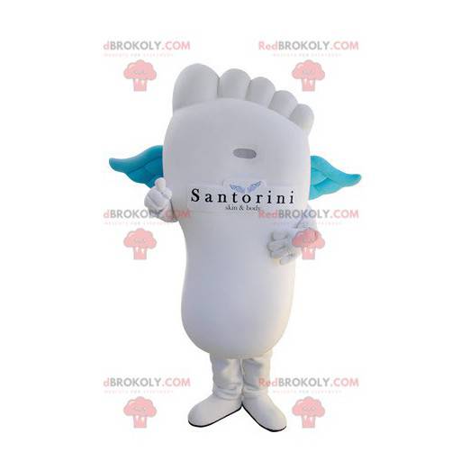 Maskot obří nohy s modrými křídly - Redbrokoly.com
