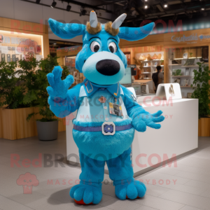 Sky Blue Moose mascotte...