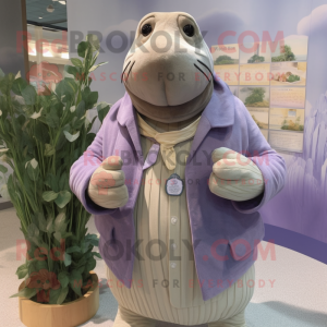 Lavendel Walrus mascotte...