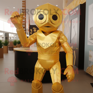 Gold Acrobat maskot drakt...