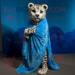 Blue Cheetah maskot kostyme...
