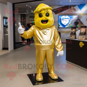 Gold Momentum maskot kostym...