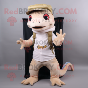 Cream Geckos maskot kostume...