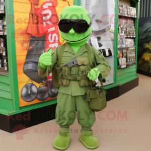 Lime Green Commando maskot...