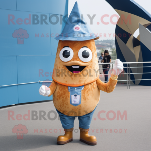 Rust Ice Cream Cone mascot costume character dressed with a Bootcut Jeans and Brooches