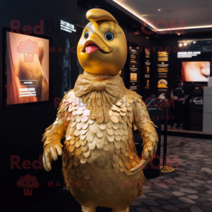 Gold Hens maskot drakt...