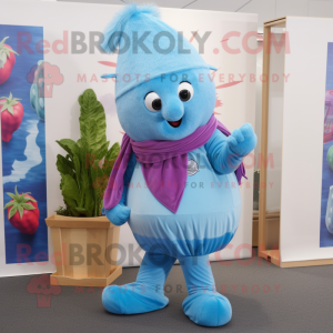 Sky Blue Beet maskot kostym...