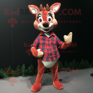 Red Roe Deer maskot kostume...