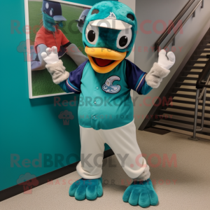 Teal Armband maskot kostym...