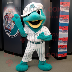 Teal Armband maskot kostym...
