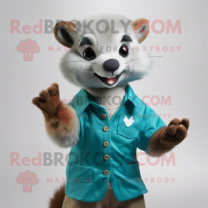 Cyan Marten maskot kostume...