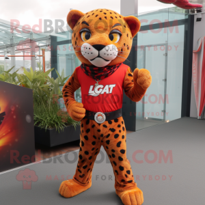Rust Leopard maskot kostume...