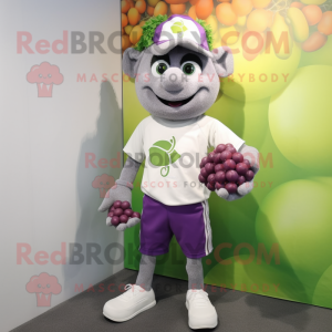 Grå Grape maskot kostym...