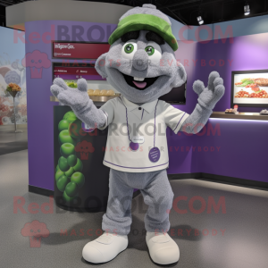 Gray Grape mascotte kostuum...