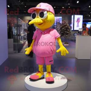 Pink Canary maskot kostume...