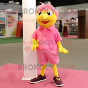 Pink Canary maskot kostume...