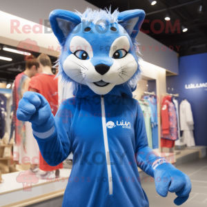 Blue Lynx maskot drakt...