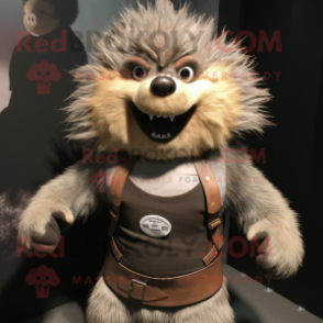 nan Porcupine mascot costume character dressed with a Tank Top and Belts
