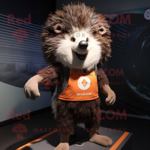 nan Porcupine mascot costume character dressed with a Tank Top and Belts