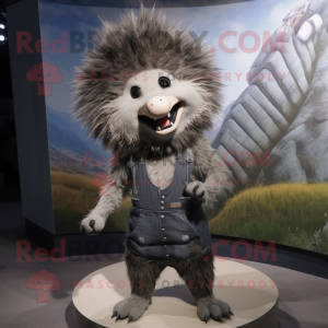 nan Porcupine mascot costume character dressed with a Tank Top and Belts