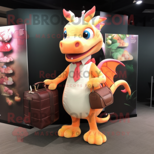 Peach Dragon maskot drakt...