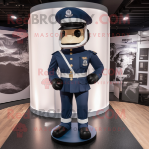 Navy Spartan Soldier mascot costume character dressed with a Empire Waist Dress and Belts