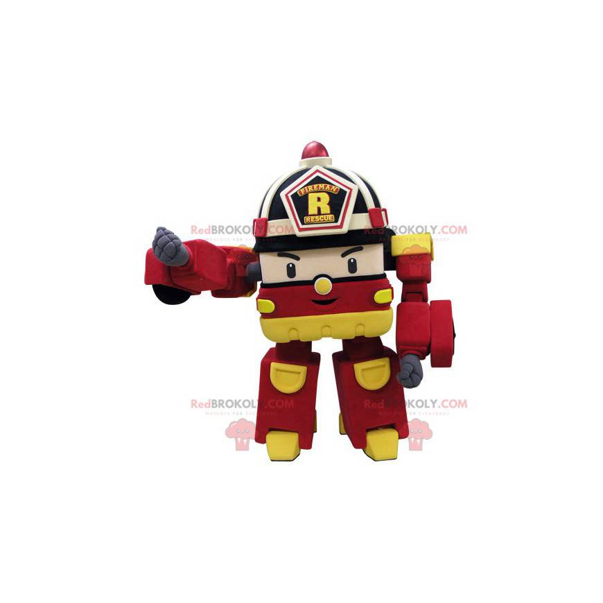 Mascotte de camion de pompier façon Transformers -