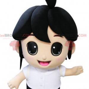 Mascot liten brunette jente. Barnemaskot - Redbrokoly.com