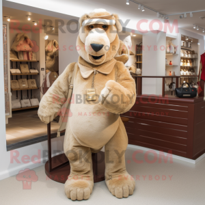 Beige Camel maskot drakt...