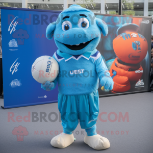 Cyan Rugby Ball mascotte...