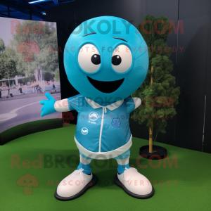 Cyan Rugby Ball mascotte...