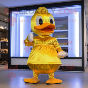 Gold Duck mascotte kostuum...