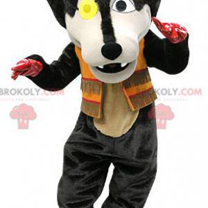 Black wolf mascot with an eye patch - Redbrokoly.com