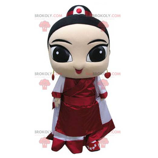 Asian woman mascot dressed in traditional outfit -