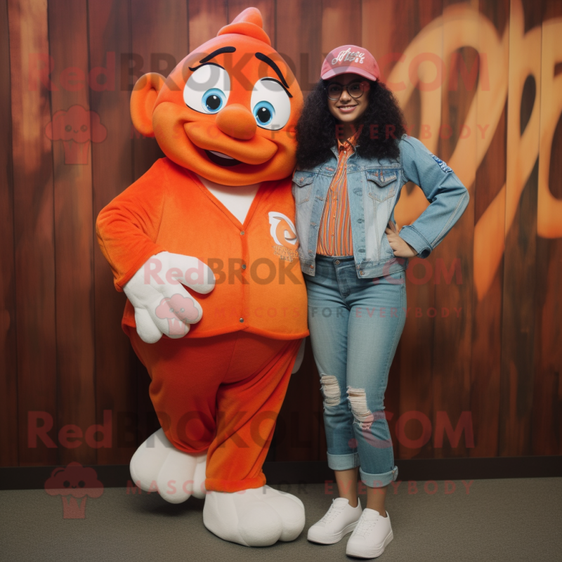 Clown Fish mascot costume character dressed with a Mom Jeans and Hat pins -  Mascot Costumes -  Sizes L (175-180CM)
