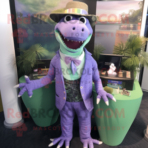 Lavendel krokodil mascotte...