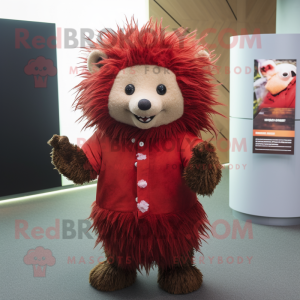 Rød Porcupine maskot...