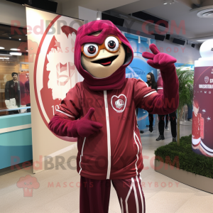 Maroon Mime maskot kostume...