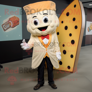 Cream Pizza Slice mascotte...