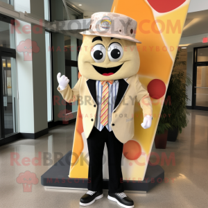 Cream Pizza Slice mascotte...