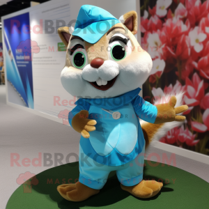 Sky Blue Chipmunk maskot...