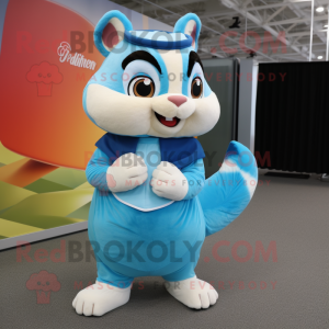 Sky Blue Chipmunk maskot...